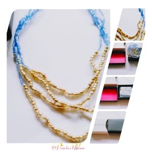 2010 Avon Sea And Sky Multistrand Beaded Necklace- Blue